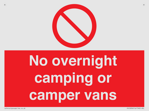 No overnight camping or camper vans